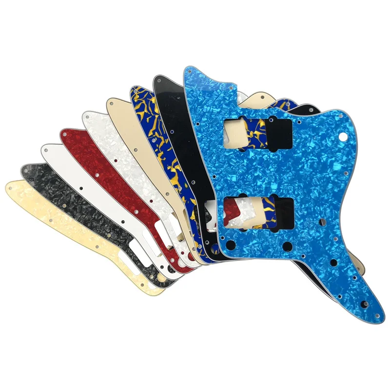 

5pcs Custom Guitar Parts - For US No Upper Controls Jazzmaster Style Guitar Pickguard Replacement Flame Pattern