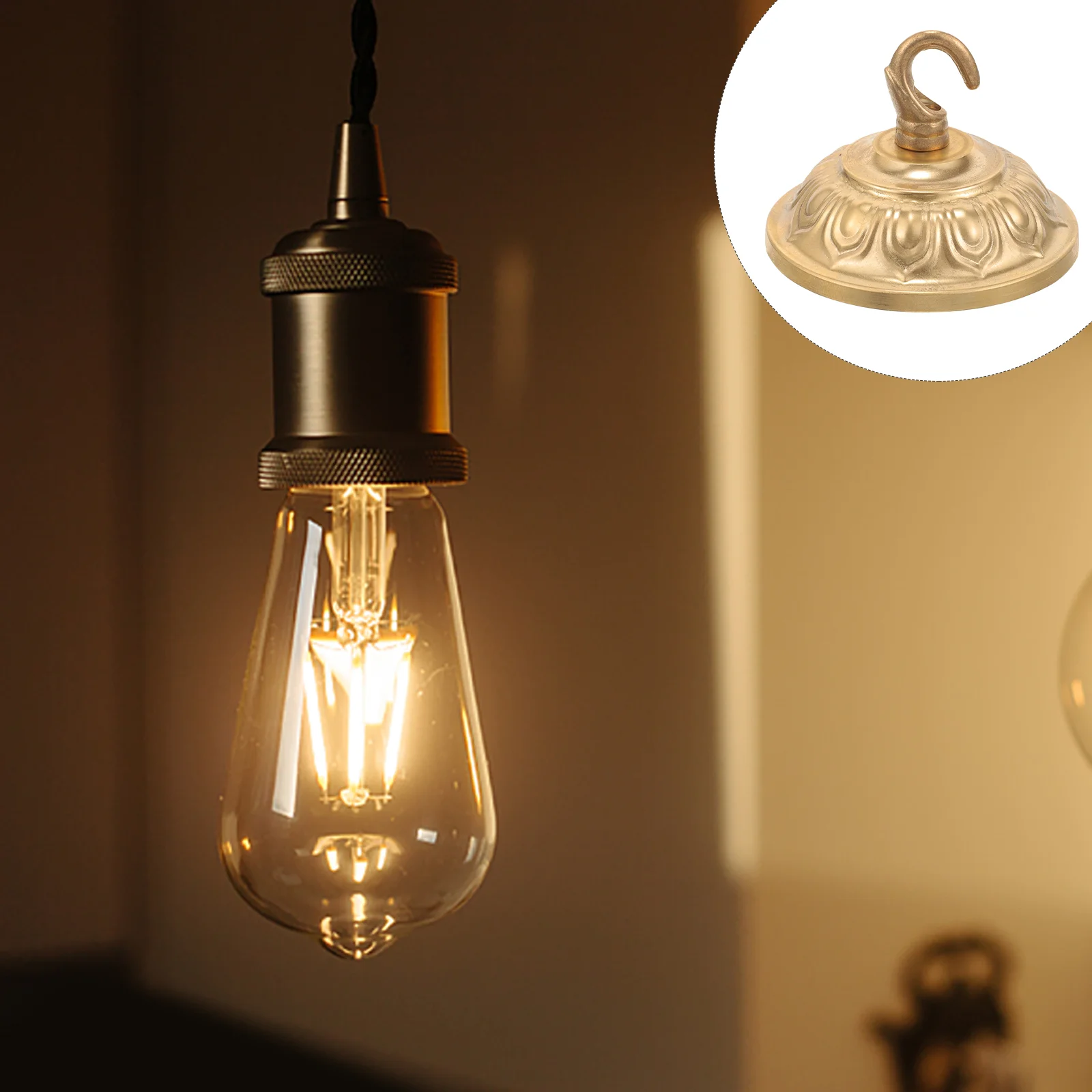 

Light Canopy Ceiling Hanging Hook Metal Pendant Lamp Chandelier Fixture Lantern Plate Cover