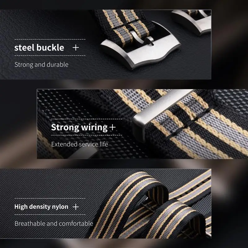 BEFIA 19 мм/20 мм/21 мм Высокоплотный нейлоновый холщовый ремешок для Omega Seamaster 300 Speedmaster