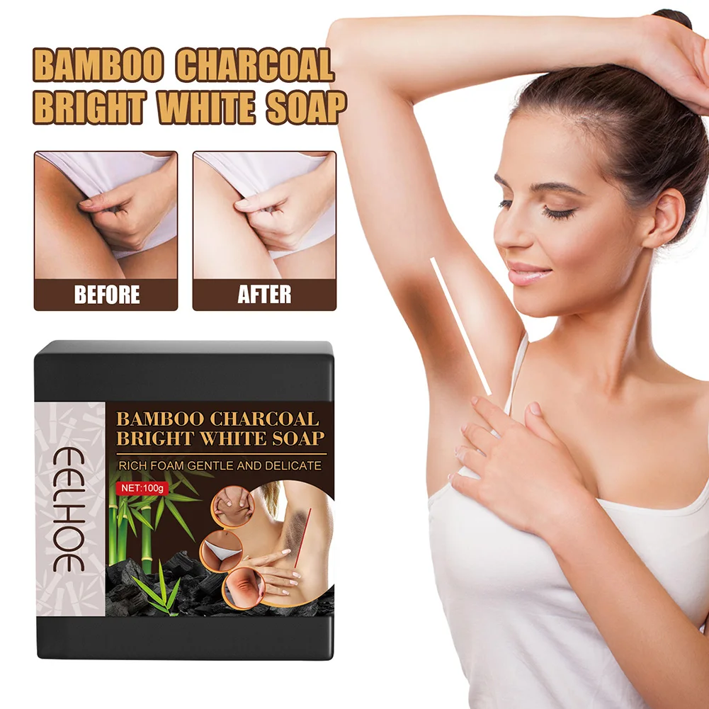 

Bamboo Charcoal Bright White Soaps Practical Body Cleaning Soaps Underarm Whitening Soaps Body Lightener Bath Products