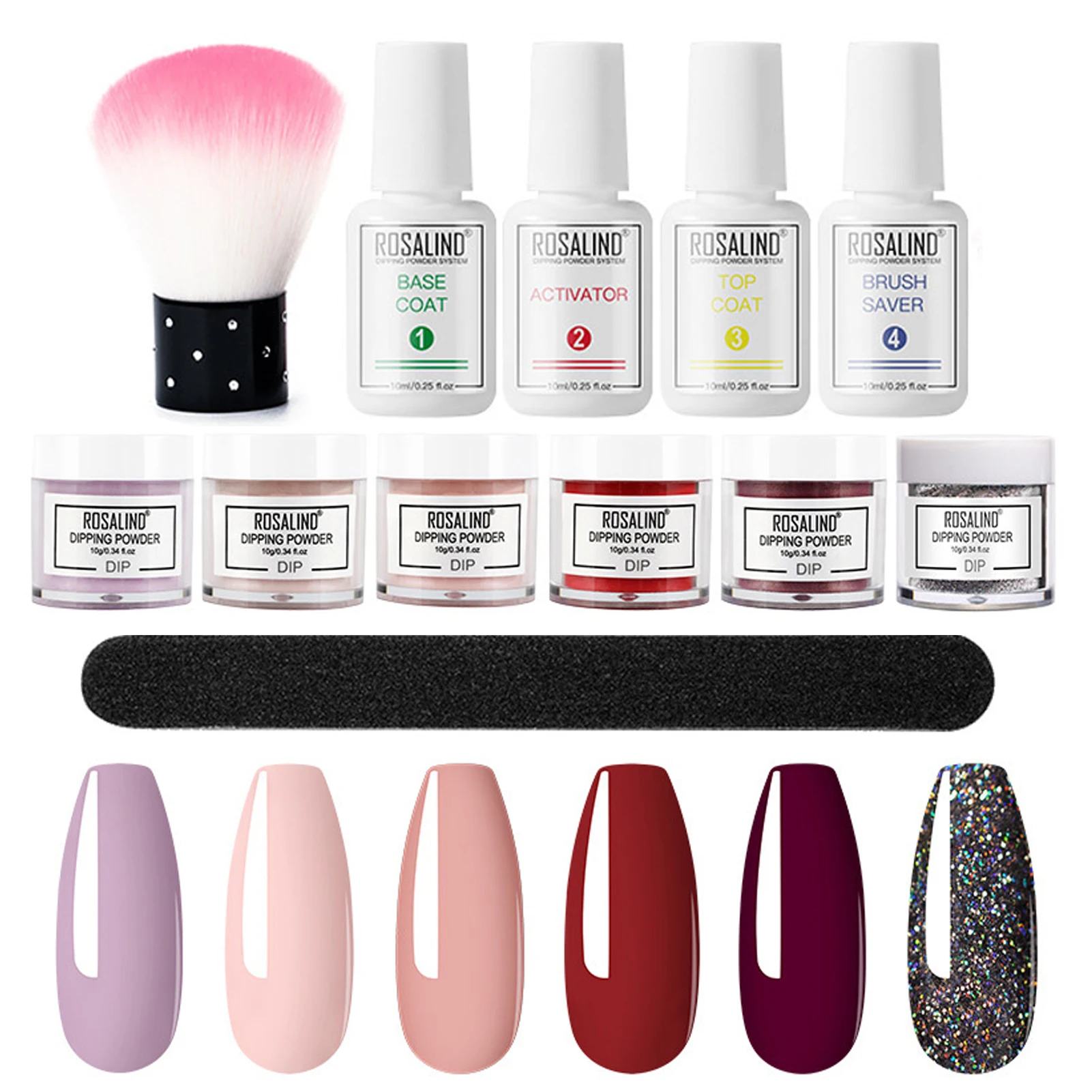 

12pcs Dipping Nail Powder Kits Sparkly Shinning Dip Polish Nail Glitter DIY Decoration Chrome Without Lamp Cure Set