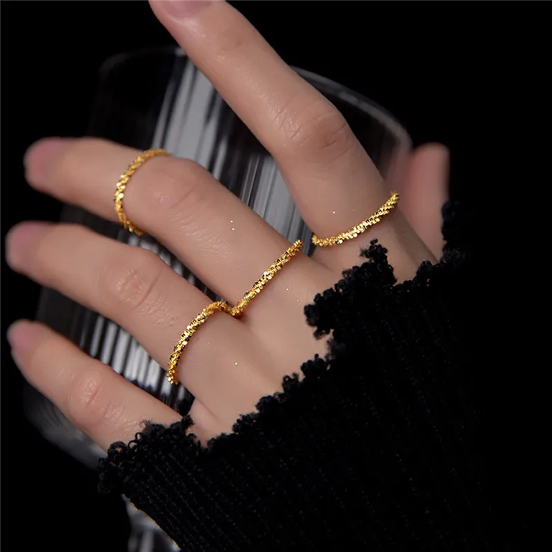 

Korea Trendy Style Simple Elasticity Adjustable Creative Unique Shiny Ring For Women Fashion Party Jewelry Gift