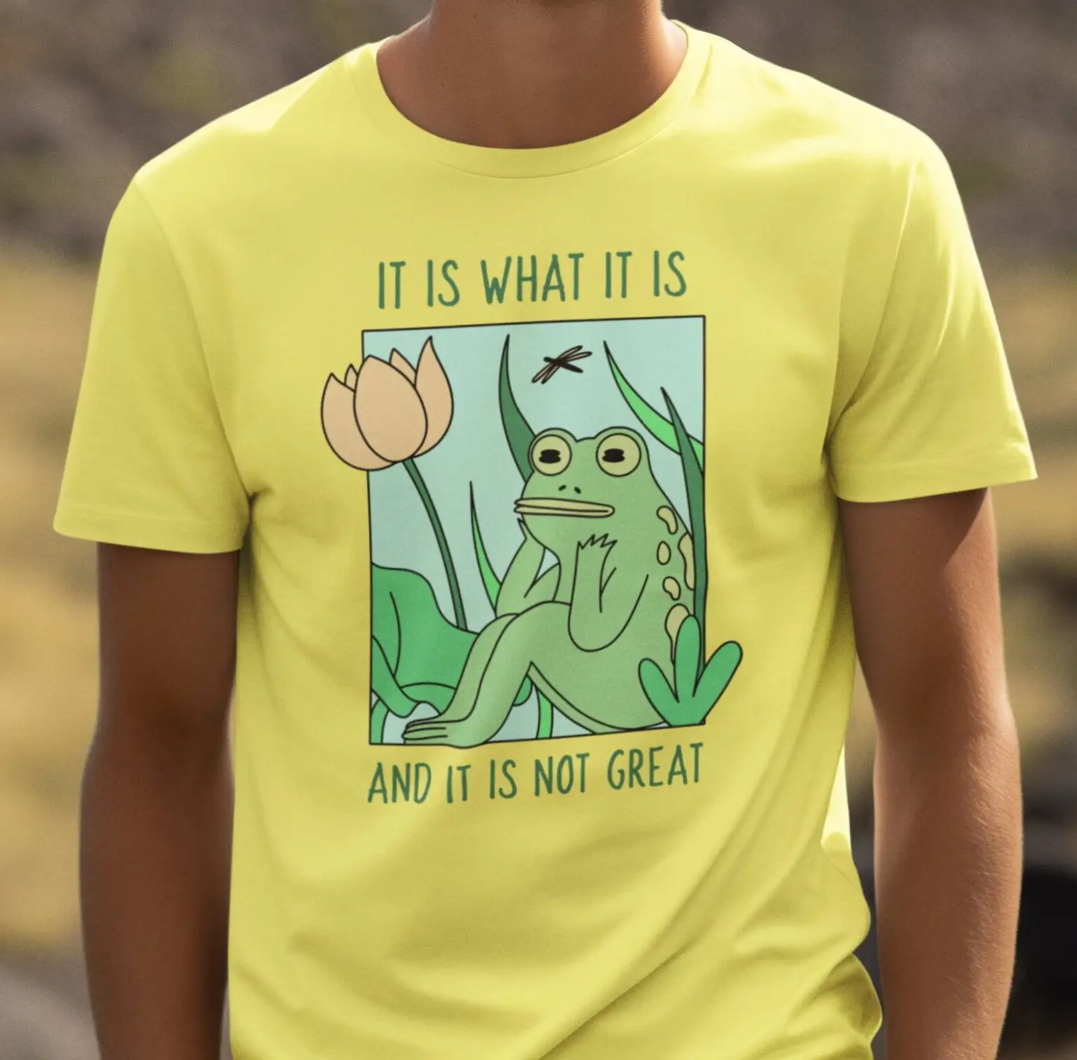 It Is What And Not Great T Shirt Frog Meme Sarcastic Funny Anxiety Depression Animal