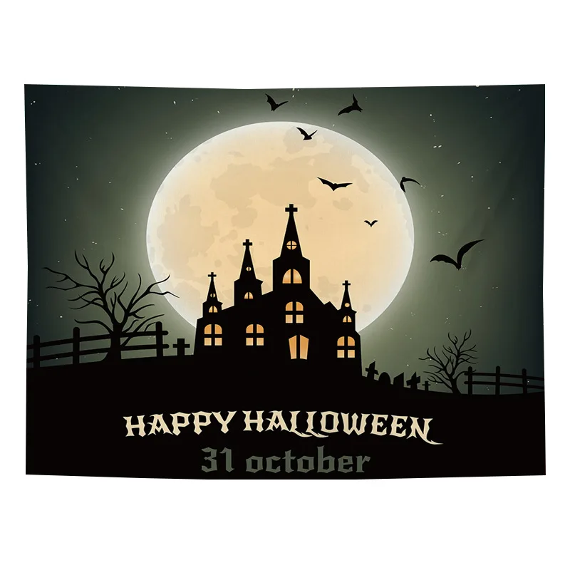 

Horrible Skull Bed Account Halloween Sofa Sets Pumpkin Lantern Aesthetic Room Decor Blanket Tapestry Curtains Decoration Bedding