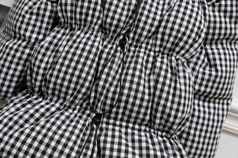New Plaid Hooded Down Jacket Women's Medium Length White Duck Down Bread Coat Waist Thickening Black and White Warm Loose Jacket