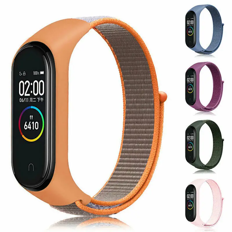 

RIOBM Strap For Xiaomi Mi Band 3 4 Nylon Rope Sports Fashion Wristband Health Monitor heart Sleep Mi Band 3/4 Smart Watch