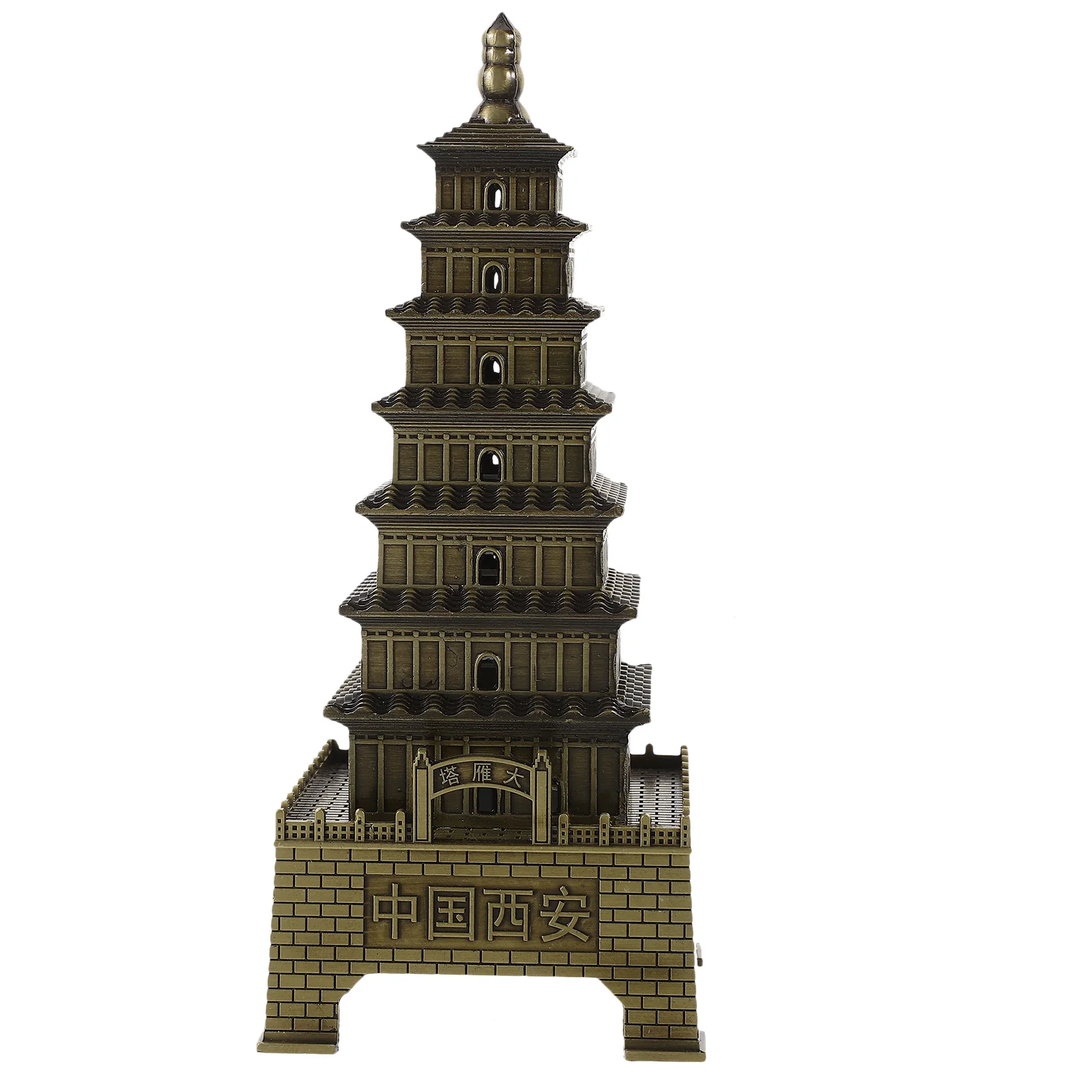 

Alloy Tower Model Decoration Desktop Ornament Giant Wild Goose Pagoda Figurine