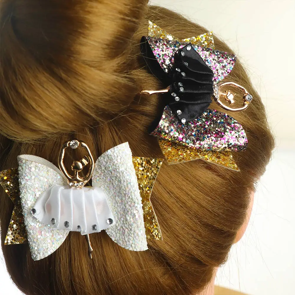 

Fashion Glitter Bow Ballerina Hair Claw Sweet Girls Sparkly Bowknot Hairpin Kids Barrettes Hair Accessories Gift Headdress