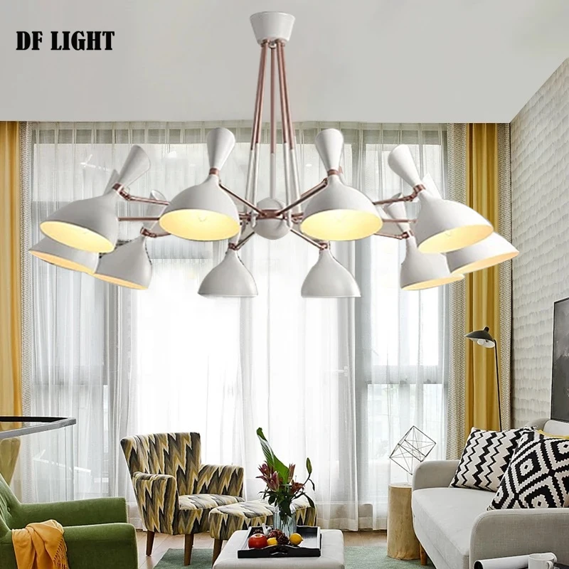 

Современная кухонная люстра, светодиодный потолочный светильник из кованого железа E27 для спальни, гостиной, отеля, столовой, подвесной све...