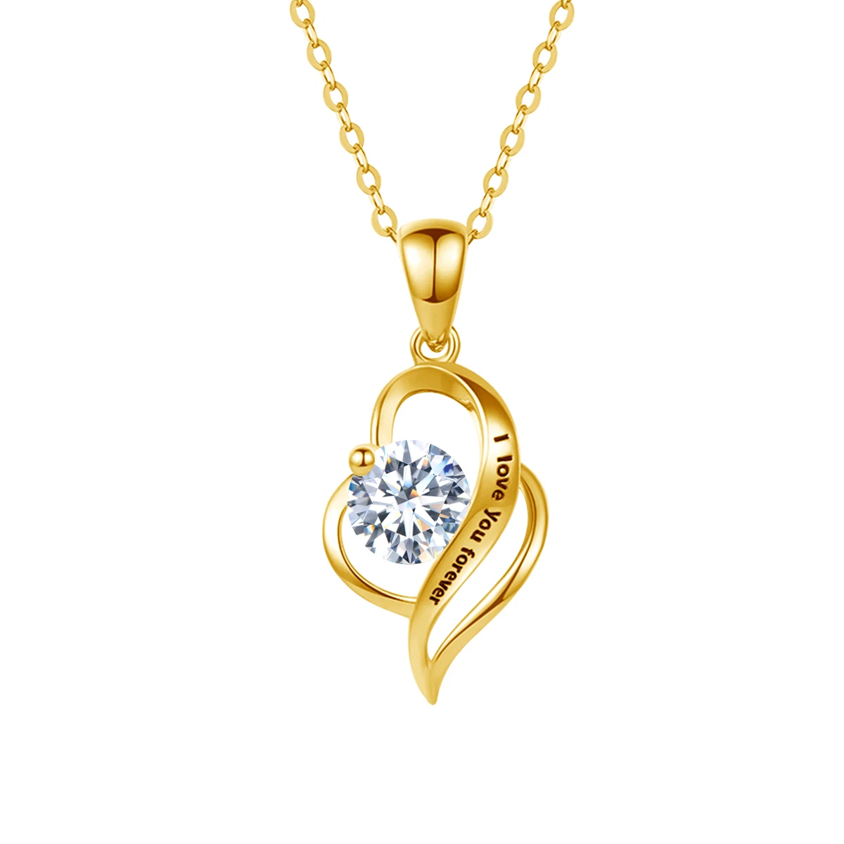 

Real 925 Sterling Silver 1CT Moissanite Pendant Necklace For Woman Diamond Test Past White Gemstone Trendy Fine Jewelry