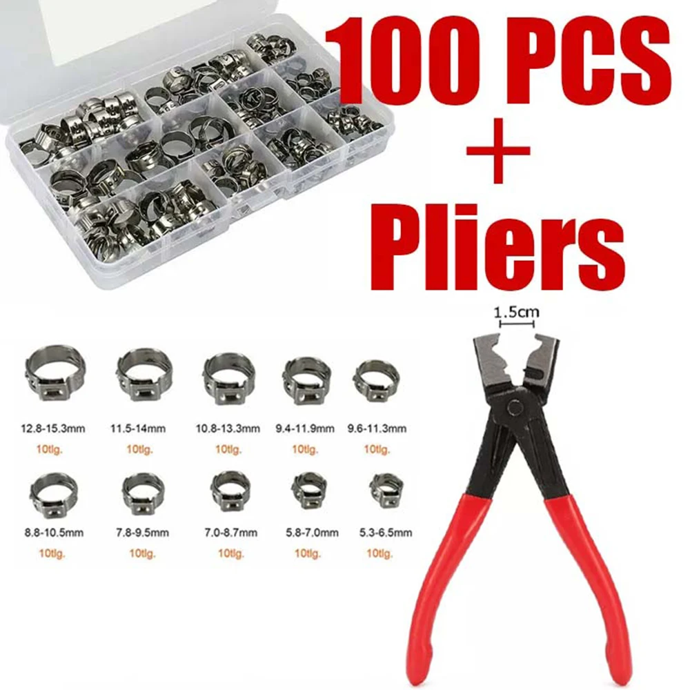 Одноушные плавные зажимы для шланга, 100 шт | AliExpress