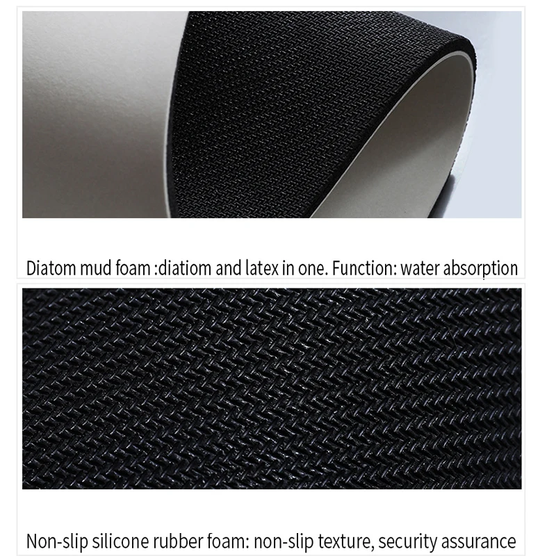 Супервпитывающий нескользящий коврик для ванной Быстросохнущий из диатовой