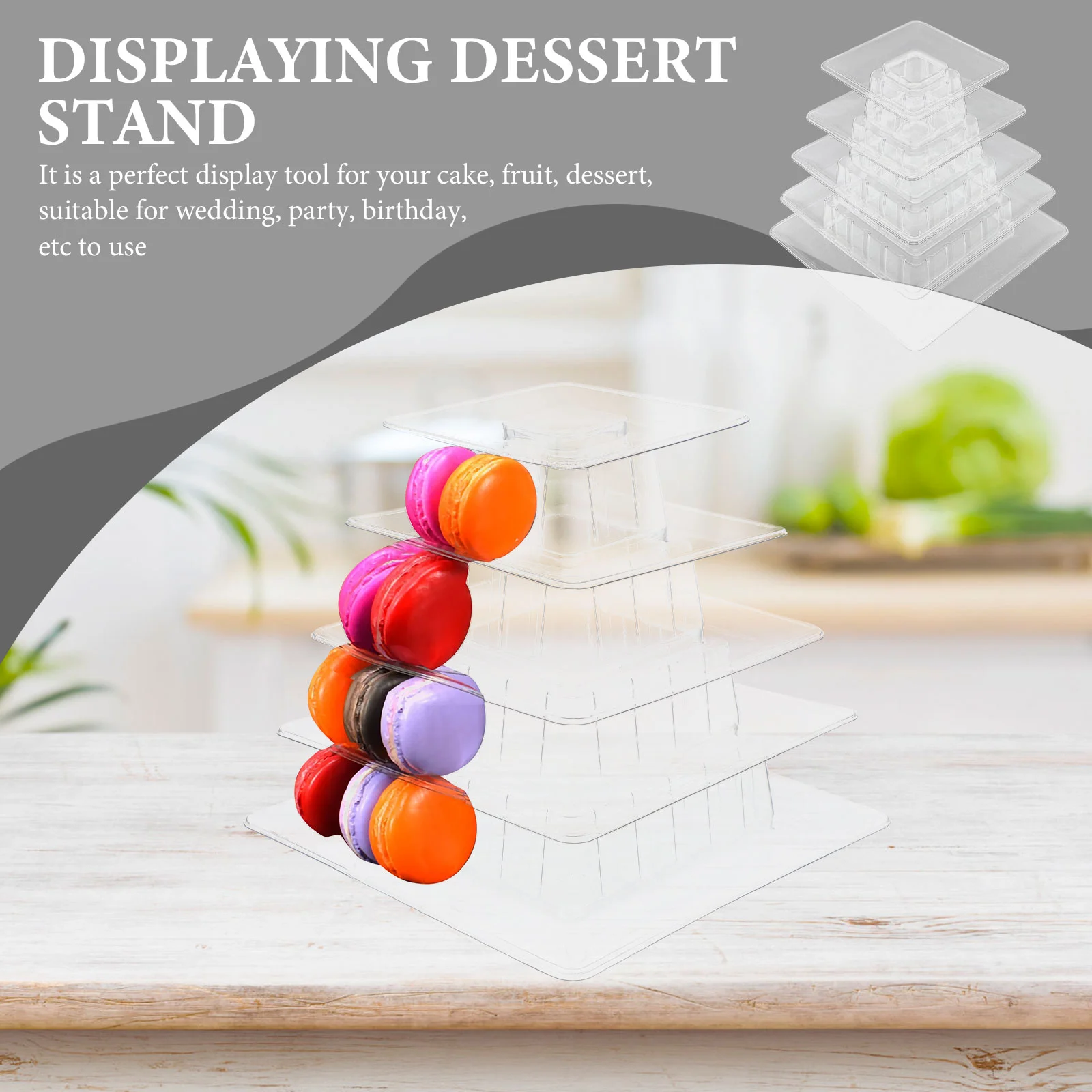 

Stand Macaron Display Tower Dessert Cake Cupcake Holder Serving Tier Acrylic Riser Shelf Wedding Tray Rack Party Macarons Tiered