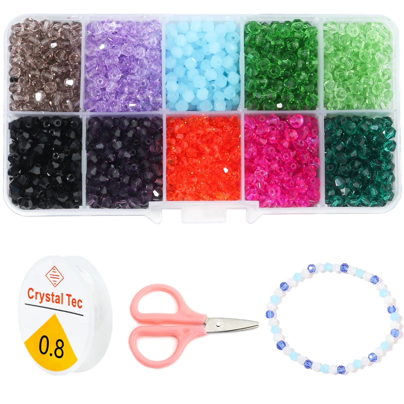 1 коробка набор стеклянных бусин