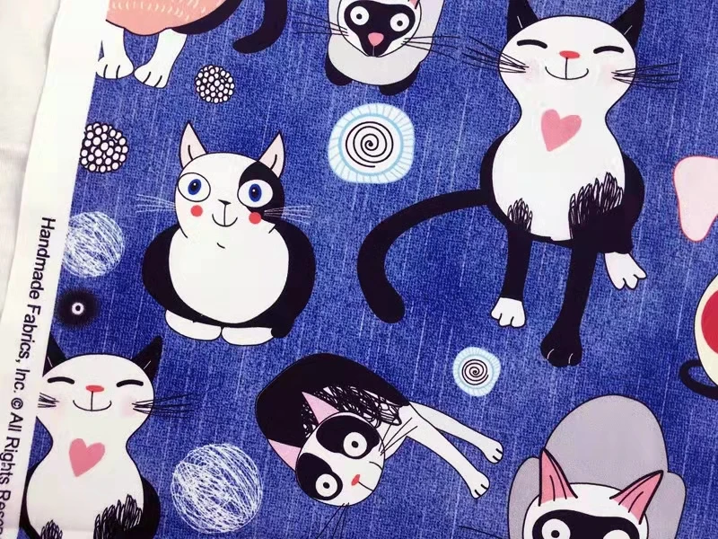 Распродажа хлопчатобумажная тканая ткань Showa с изображением животных милого