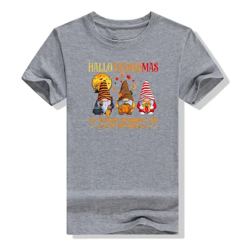 Happy Hallothanksmas милые гномы осень Хэллоуин женская футболка для девочек с рисунком Y2k