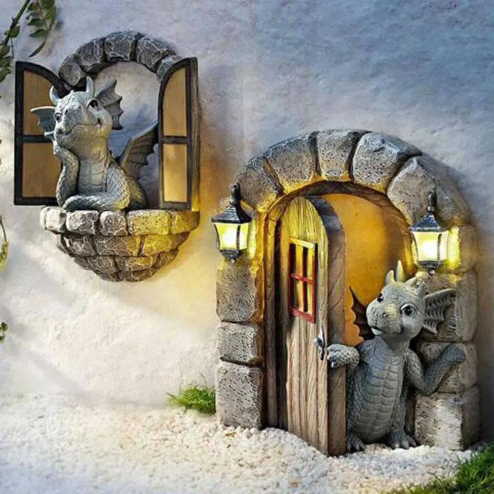 

Новое поступление, садовые статуи динозавров, уличные садовые украшения для деревьев, садовые украшения, аксессуары для украшения горшков, ...