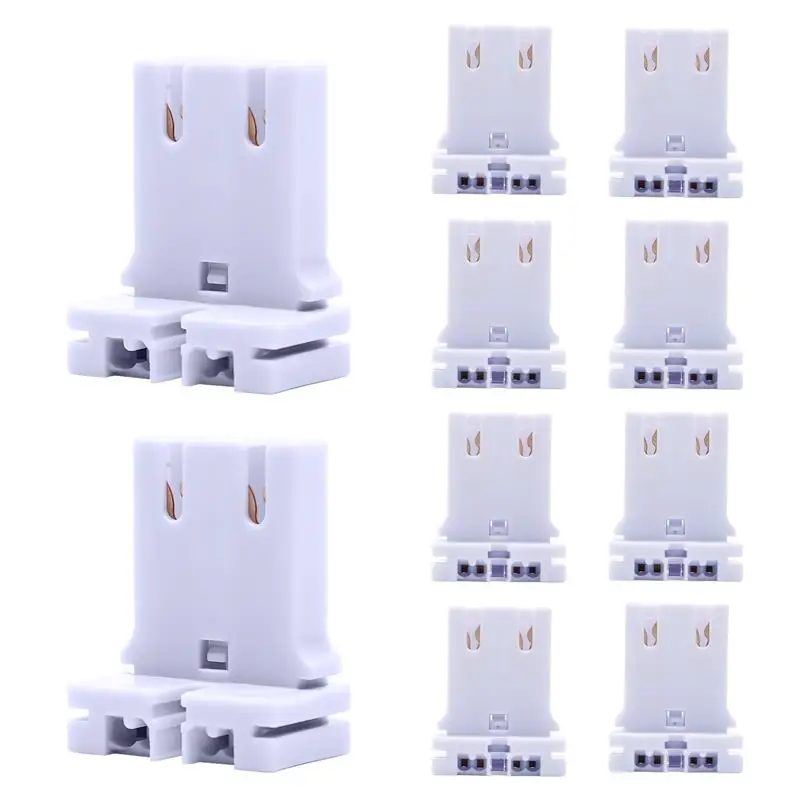 

10pcs Universal Fluorescent Lamp Holders Light Sockets Plastic Lamps Holder Fluorescent Tube Holder (T8/T12)