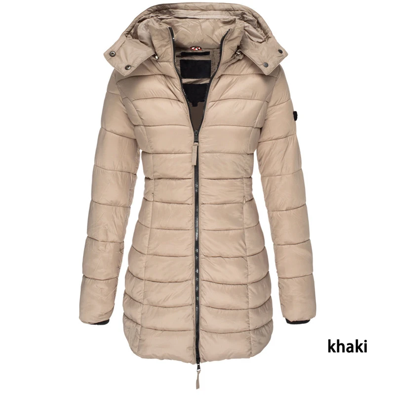 Women Autumn Winter Warm Jacket Winter Hooded Puffer Jacket Cotton Quilted Padded Coat Female Windproof Parka