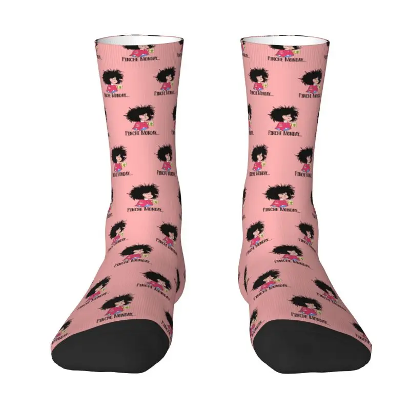 

Pinche Monday Funny Mafalda Dress Socks Mens Womens Warm Fashion Quino Argentina Comic Crew Socks