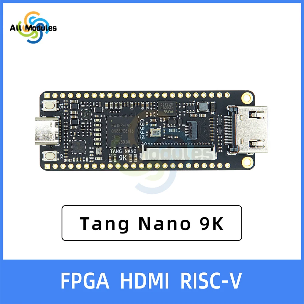 Tang Nano 9K FPGA Development Board GOWIN GW1NR-9 RISC-V HDMI 40P RGB interface 8P SPI with 1.14/4.3/5/7 Inch Bare Screen