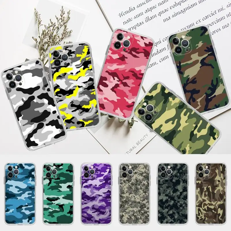 

Camouflage Pattern Phone Case Silicone Soft for iphone 14 13 12 11 Pro Mini XS MAX 8 7 6 Plus X XS XR Cover