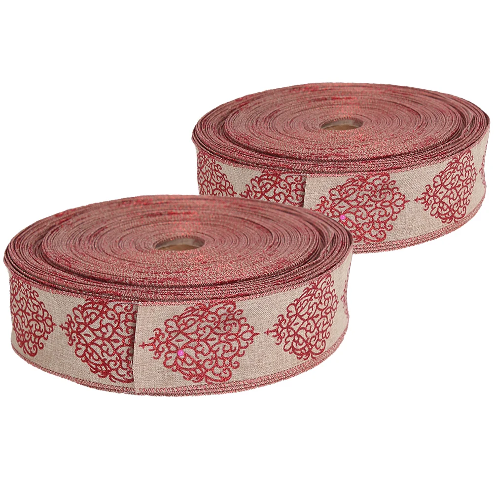 

2 Practical Burlap Ribbons Festive Hanging Bands Household Wrapping Ribbons