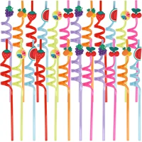 24 pack fruit straws for birthday party favors supplies plastic fun fruit straws birthday party supplies