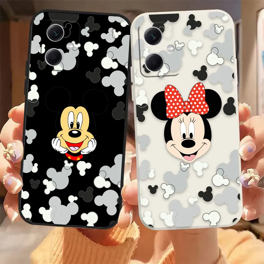 

Mickey Minnie Mouse Phone Case For Redmi Note 12 11 11T 11R 11E 11S 10 9 9S 8 7 7S PRO PLUS 4G 5G Colour Liquid Case Fundas Capa