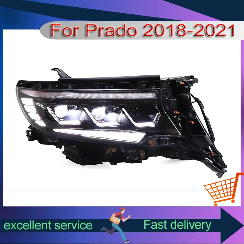 Автомобиль для Toyota 2018-2021 Prado LC150 обновленная фара DRL передняя лампа светодиодный