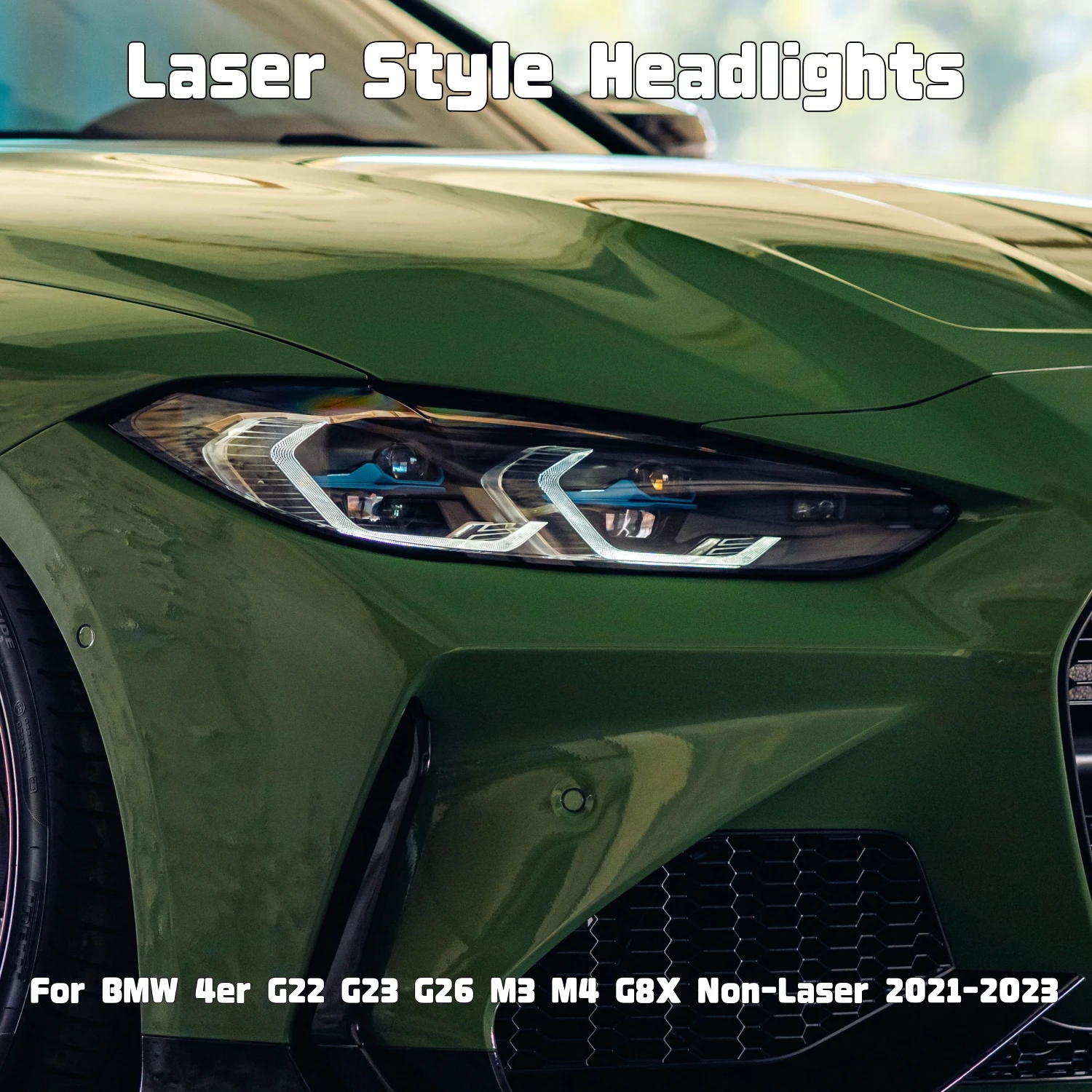 

Обновление лазерных фар с желтыми DRL для BMW серии 4 G22 G23 G26 M3 G80 M4 G82 G8X, немезерная предварительная фейслинг 2021-2024 гг.