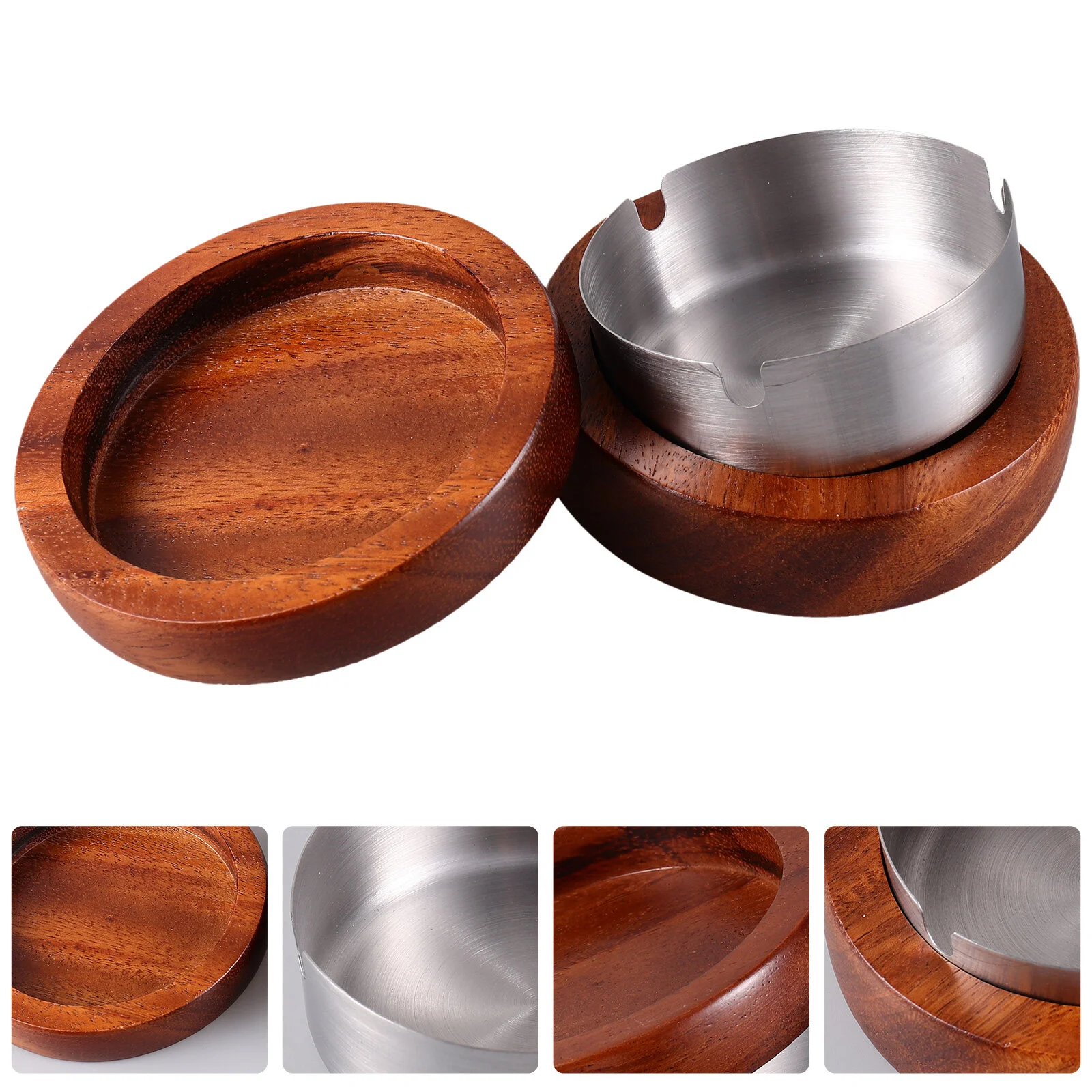 

Tray Desktop Holder Ashtray Chinese Style Wood Exquisite Wooden Office Lid