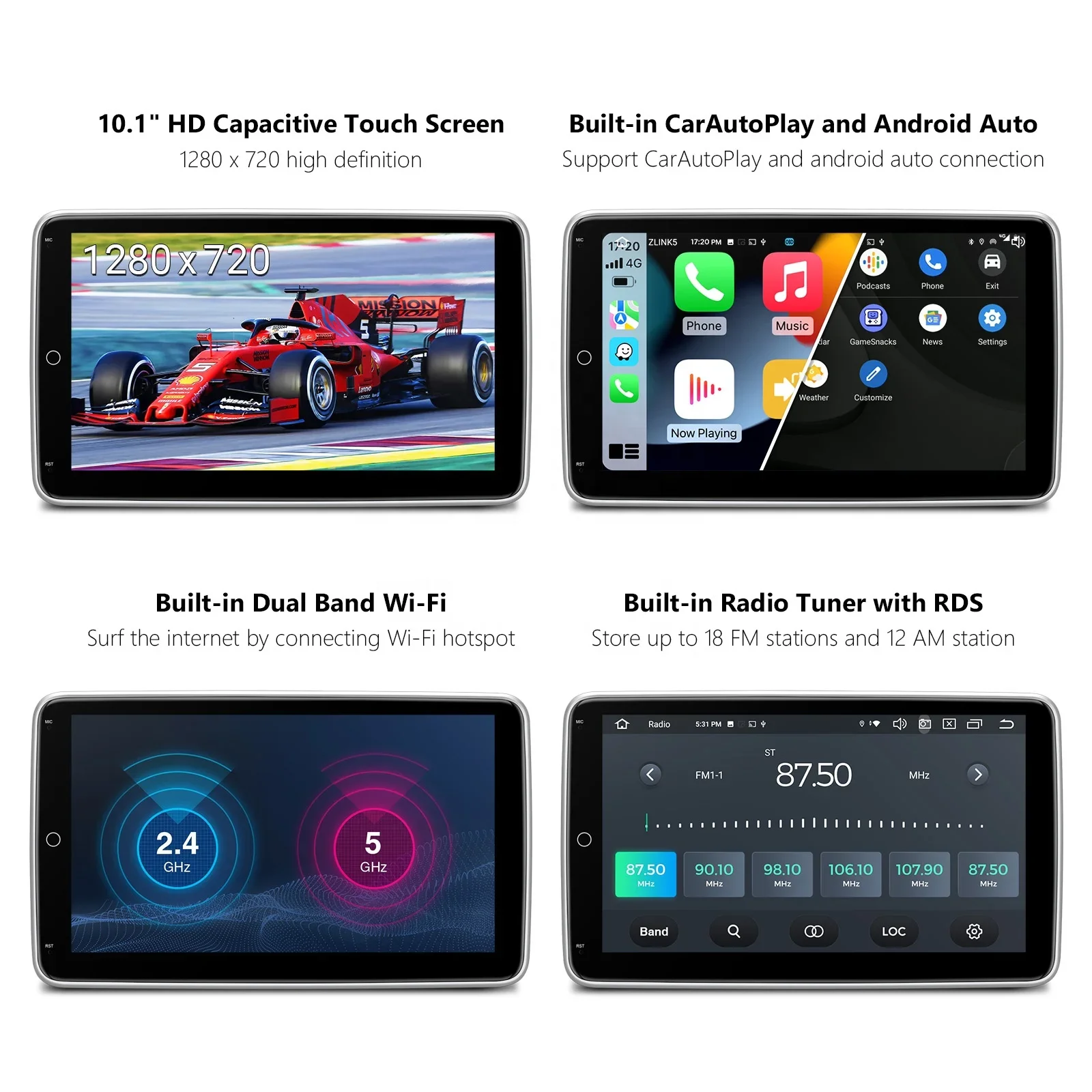 XTRONS Универсальный 10 1-дюймовый вращающийся QLED сенсорный экран 2 Din Android