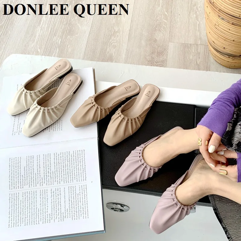 Шлепанцы женские на плоской подошве брендовые Элегантные повседневные сланцы