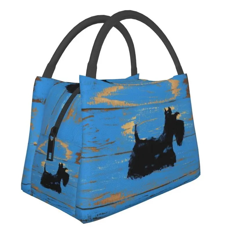 

Scottie Dog Thermal Insulated Lunch Bag Women Scottish Terrier Lunch Container for Outdoor Camping Travel Storage Meal Food Box