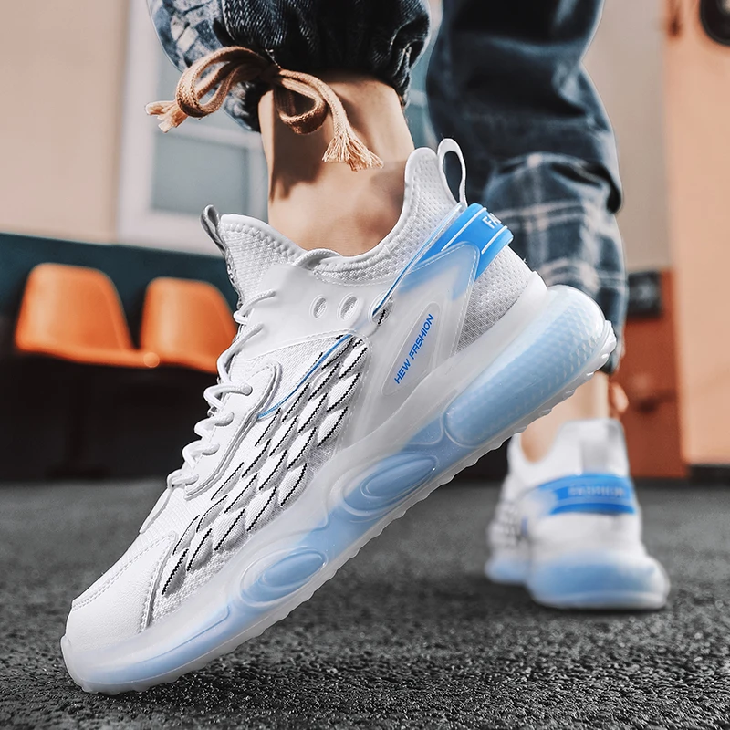 

Autumn Men's Shoes Lacing Thick Sole Cushioning Sneakers Mesh Breathable and Comfortable Walking Casual Shoes