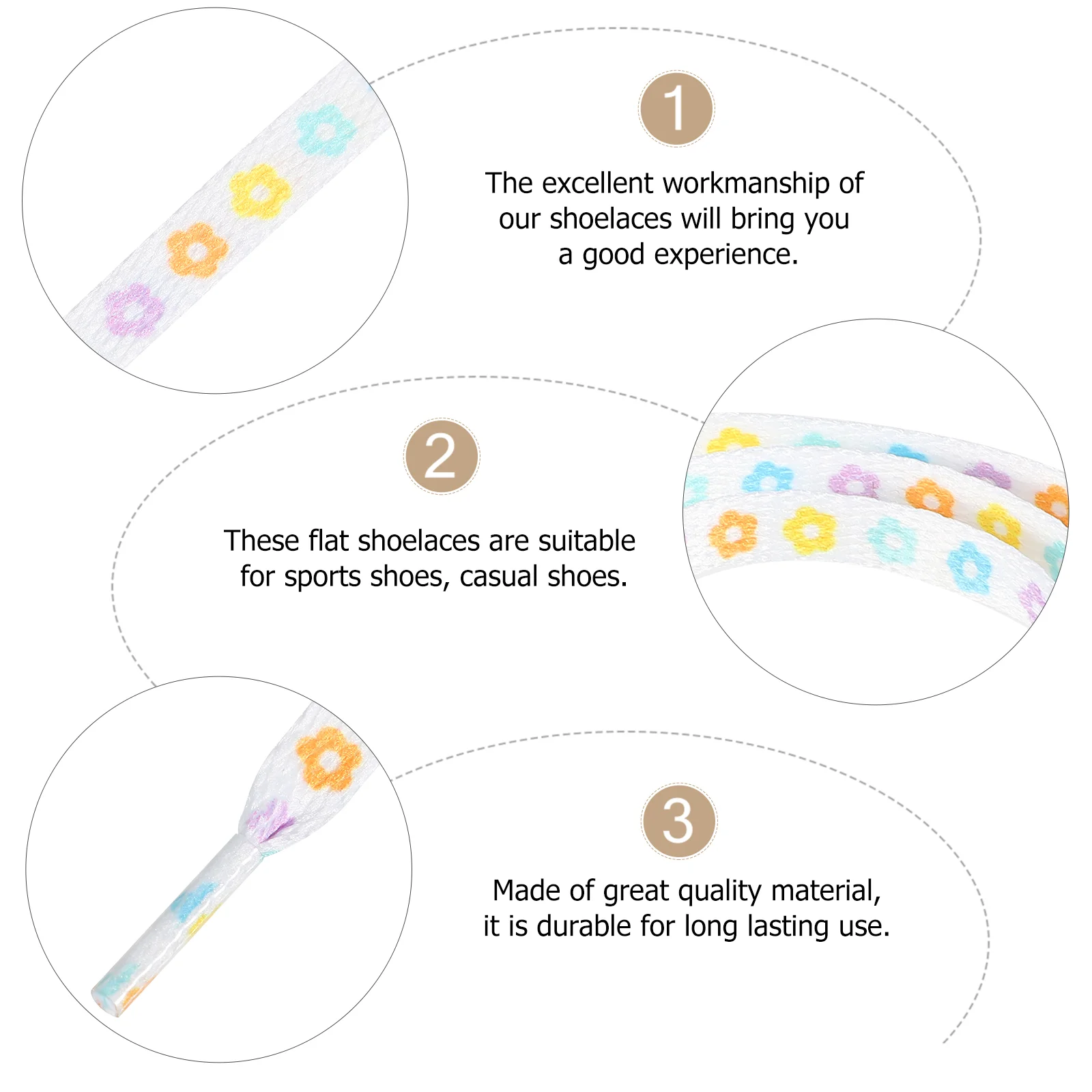 4 Pairs Rope Laces Running Shoe Laces Stretchy Laces Flower Shoelaces Shoe Laces Sneakers Flower Laces Flat Rope Shoelaces