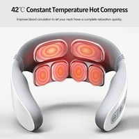 electric pulse neck massager cervical massager pain relief relaxation therapy neck deep tissue massage remote control portable