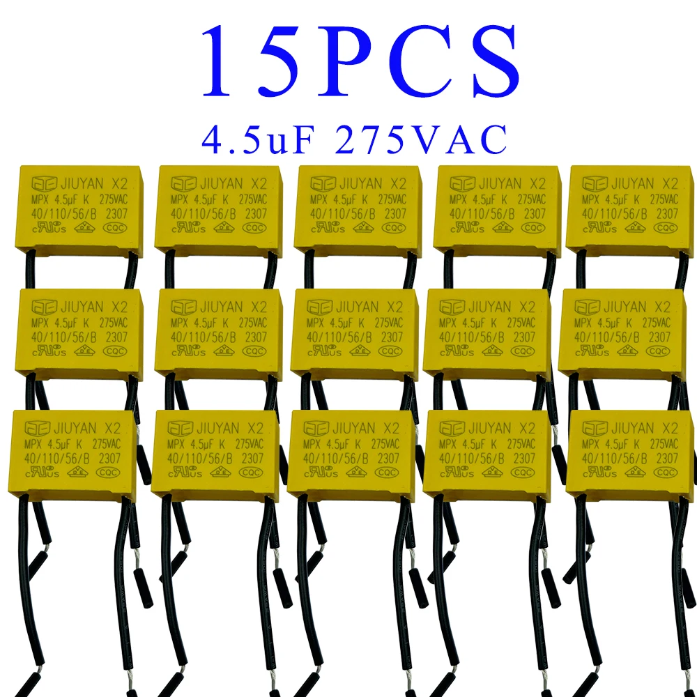 

Защитный конденсатор 275 В переменного тока 225 4,7 мкФ 275 В Шаг 27 мм Полипропиленовая пленка Конденсатор Емкость