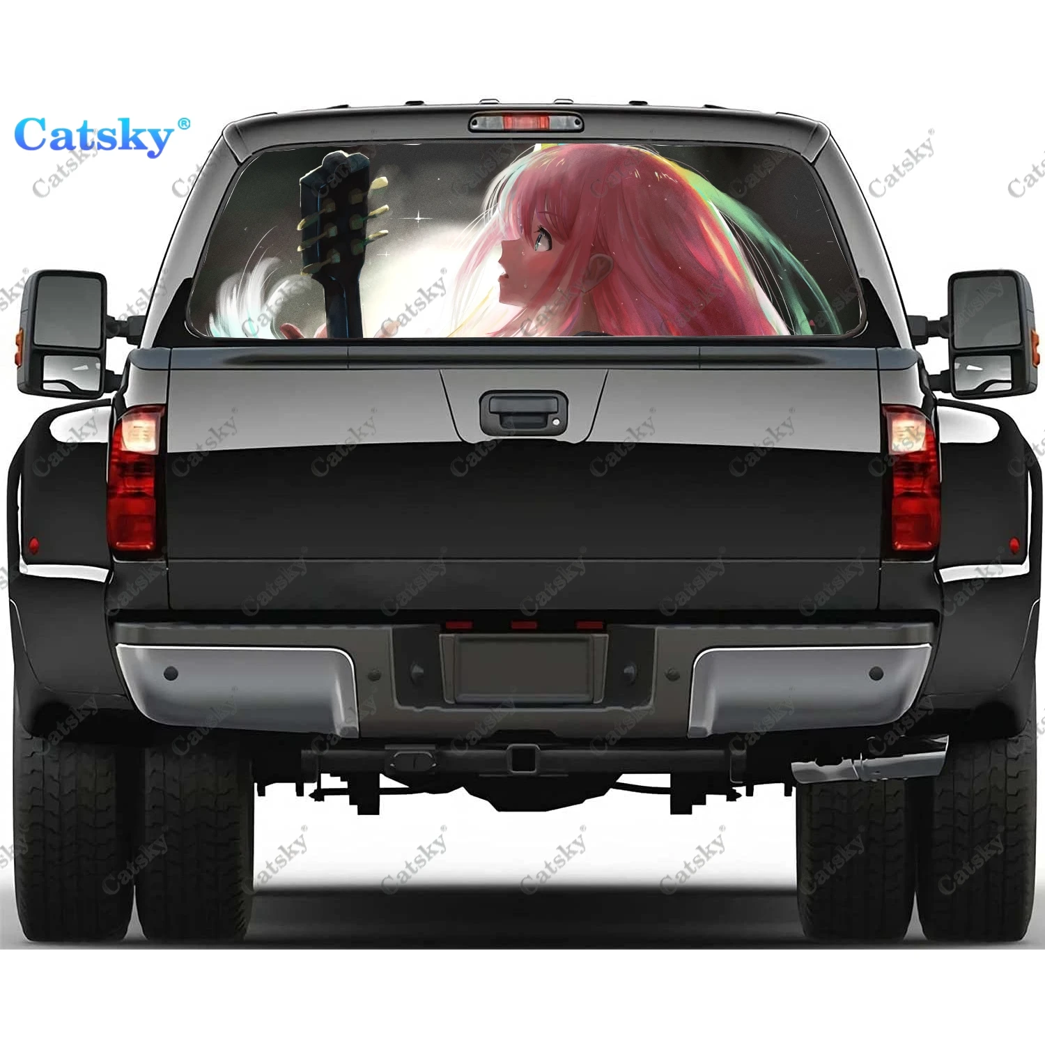 

Hitori Gotou аниме наклейки на заднее стекло для грузовика, наклейка на окно пикапа, ТИНТ заднего стекла графические перфорированные виниловые наклейки для грузовика