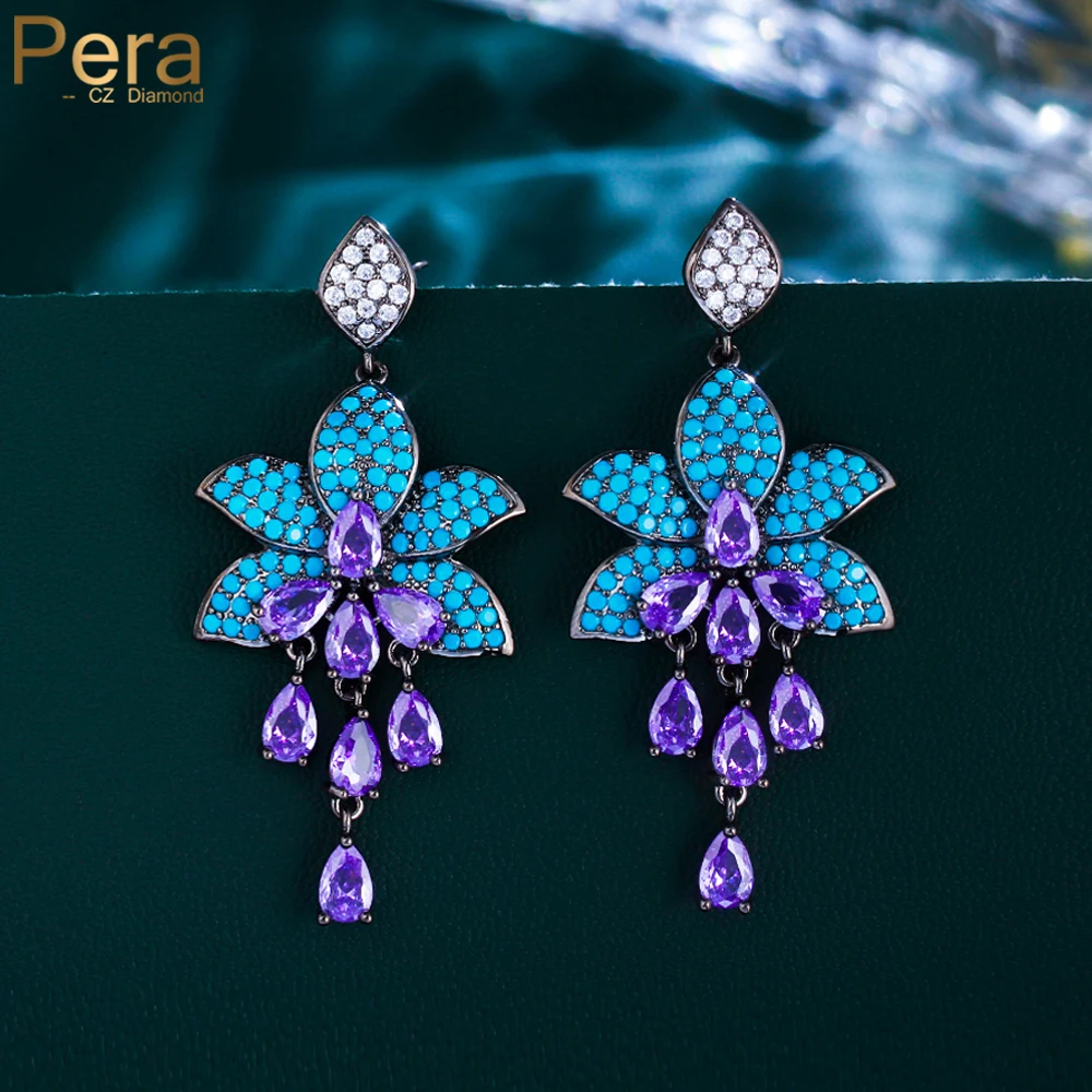 Серьги-подвески женские с фианитами в стиле ретро