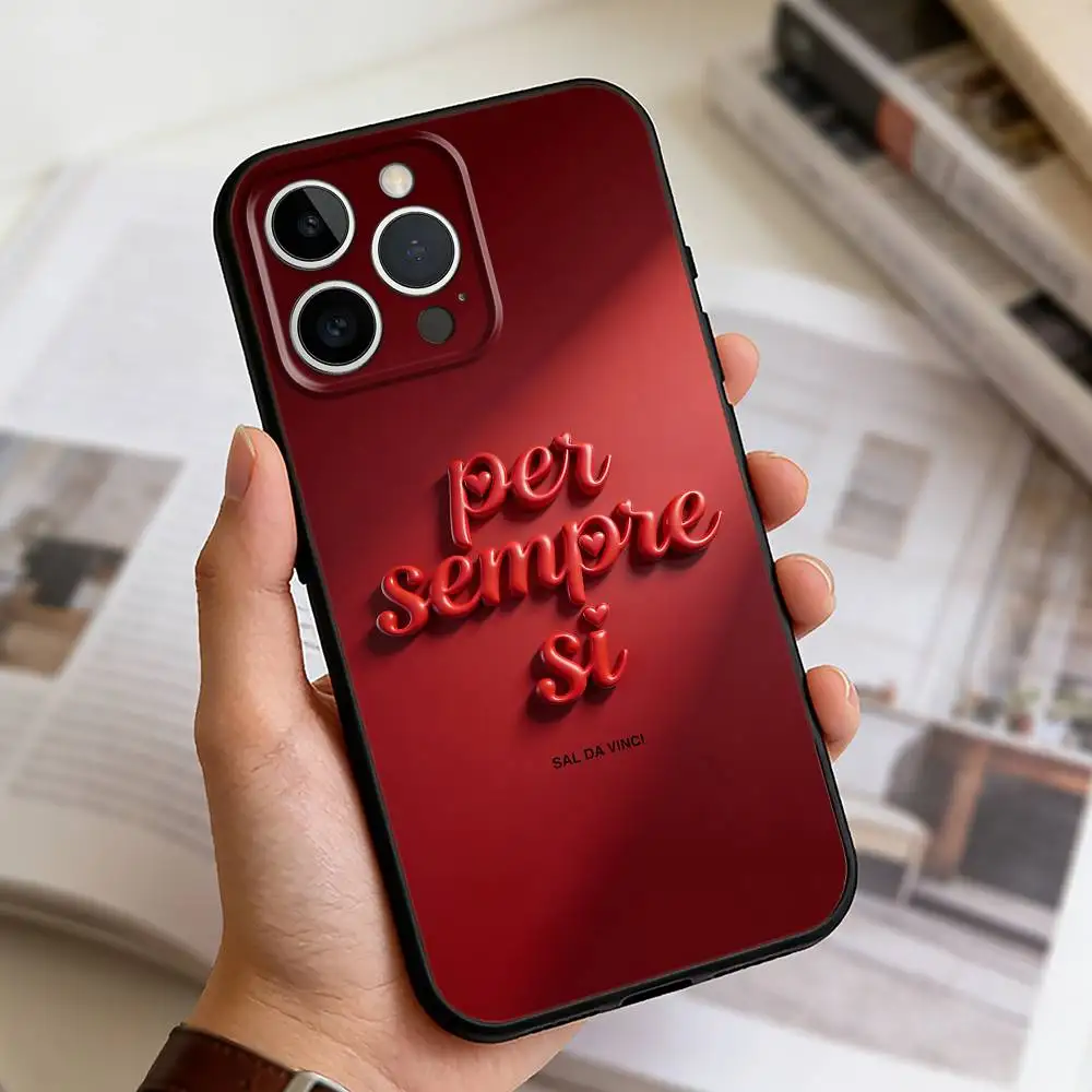 Фото Чехол для телефона S-Sal Da Vinci P-Per Sempre Si для iPhone 17, 16, 15, 14, 13, 12, 11 Plus, Pro Max, XS, мягкий силиконовый, черный №2