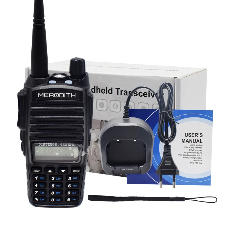 MERODITH walkie talkie 8W 5W  Two-way radio profesional walkie talkie long range Amateur radio receiver VHF UHF transmitter