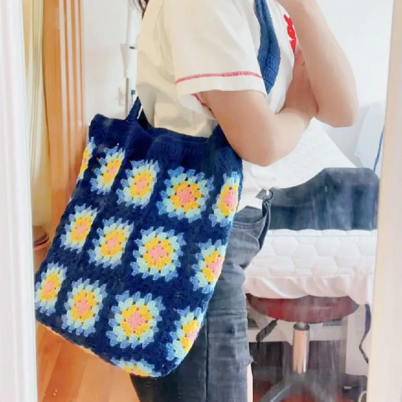 Women's shoulder bag, knitted large capacity handbag, casual women's handbag, large shopping bag, summer beach bag