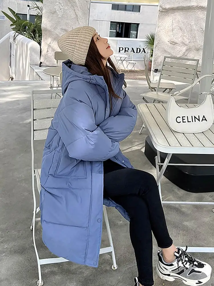 Vielleicht 2022 New Winter Jacket Women Parkas Hooded Casual Coat Female Jacket Cotton Padded Parka Long Women Clothes Outwear