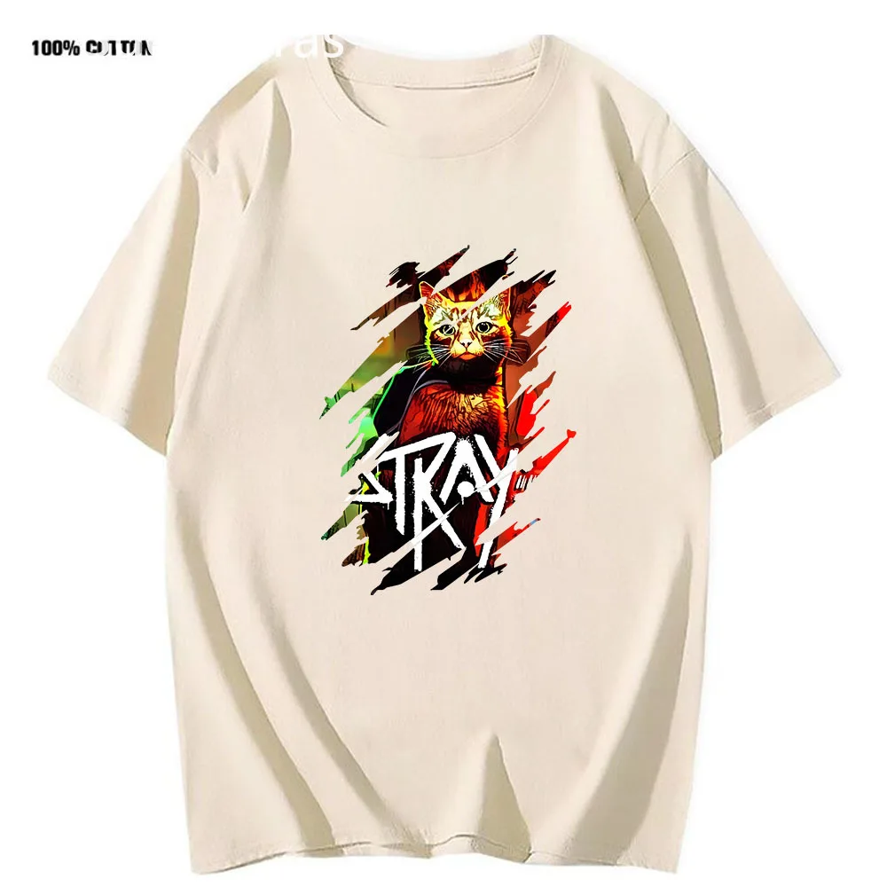 

Men's Tshirt 2022 Stray Cat Game T-Shirt 100%cotton Short Sleeve Y2k Clothes Male Streetwear Women Clothing Oversized T Shirt