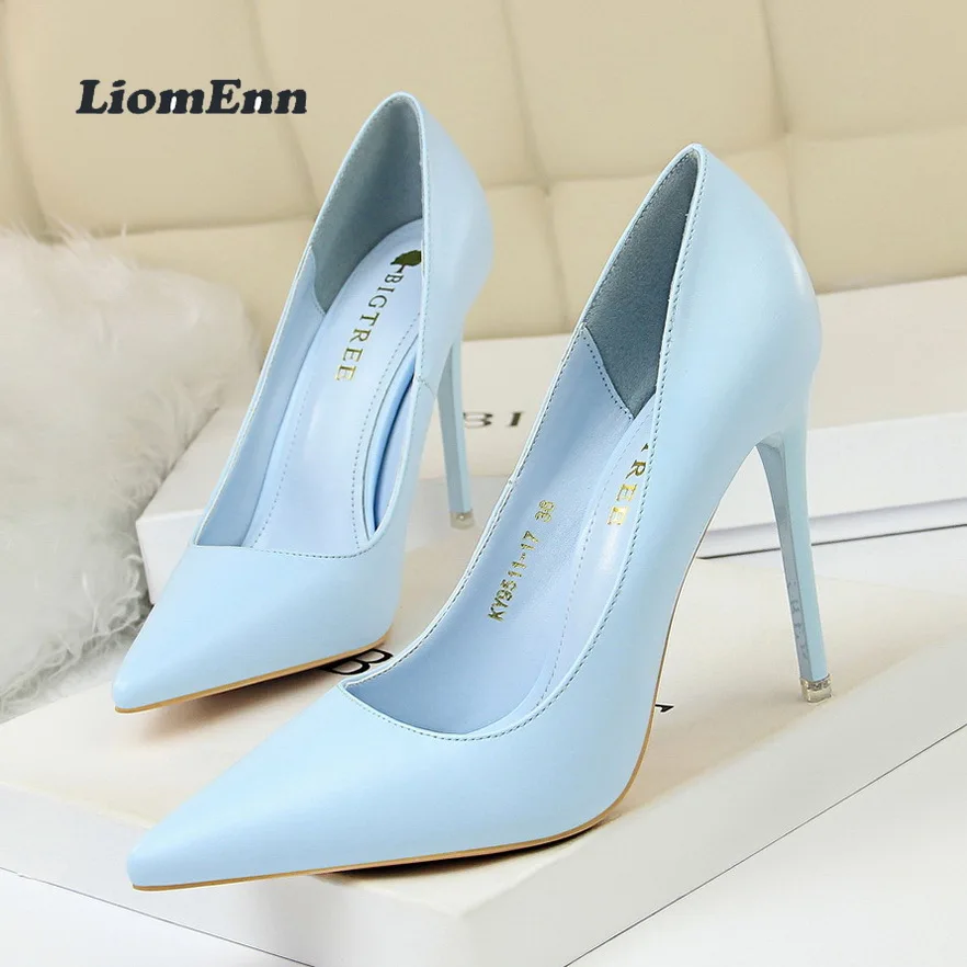 

Ladies Pointed Toe Thin High Heels Pumps Women Party Wedding Shoes 2022 Spring Summer Pink Yellow Red Black White Women Pumps 43