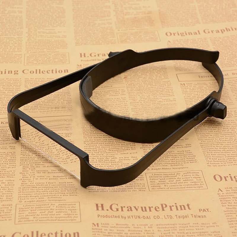 

Headband Magnifier Head Mounted Magnifying Glass with 4 Acrylic Lens (1.6X, 2X, 2.5X, 3.5X) Senior Reading Magnifying Glasses