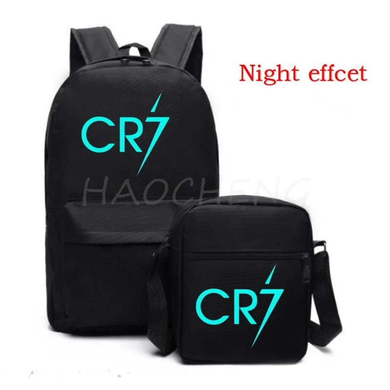 Модный комплект из двух предметов с светящимся принтом CR7 детский рюкзак уличная