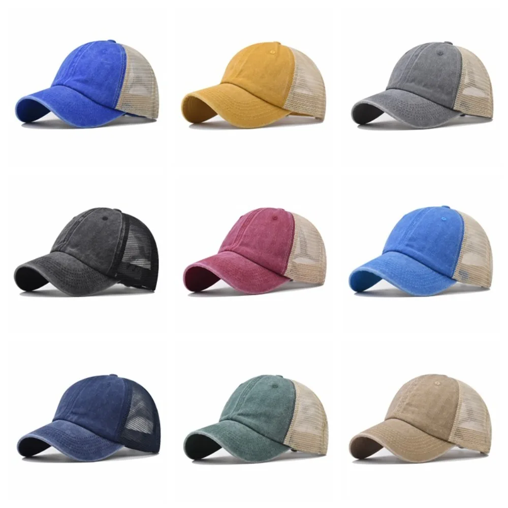 

UV Protection Sport Hat Washed Cotton Baseball Cap Fashion Mesh Cap for Men Women Summer